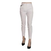 Witte hoge taille skinny cropped broek Dolce & Gabbana , White , Dames