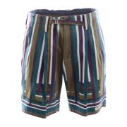 Gestreepte Bermuda Shorts voor Heren Dolce & Gabbana , Green , Heren