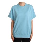 Blauwe Katoenen Crew Neck Top Dolce & Gabbana , Blue , Dames