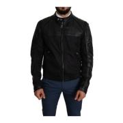 Blackylon Full Zip Heren Bomber Jas Dolce & Gabbana , Black , Heren