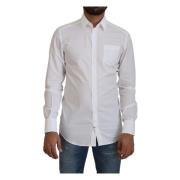 Witte Katoenen Slim Fit Formeel Overhemd Dolce & Gabbana , White , Her...
