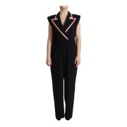 Zwarte Wollen Mouwloze Jumpsuit Jurk Dolce & Gabbana , Black , Dames