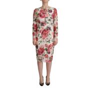 Wit Bloemenkanten Sheath Jurk Dolce & Gabbana , White , Dames