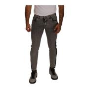 Luxe Crown Embellished Skinny Jeans Dolce & Gabbana , Gray , Heren
