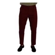 Donkerrode Katoenen Chinos Broek Dolce & Gabbana , Red , Heren