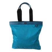 Blauwe Logo Dames Tote Tas Dolce & Gabbana , Blue , Dames