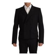 Prachtige Double Breasted Wol Blazer Dolce & Gabbana , Black , Heren