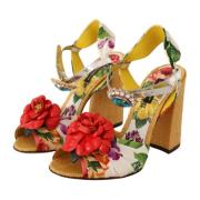 Multicolor Bloemenkristal Keira Sandalen Dolce & Gabbana , White , Dam...