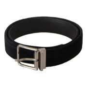 Zwart Velvet Metalen Gesp Riem Dolce & Gabbana , Black , Heren