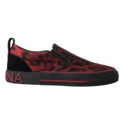 Rode Zwarte Luipaard Loafers Sneakers Schoenen Dolce & Gabbana , Black...