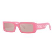 Dg6187 3262/5 Rechthoekige zonnebril Dolce & Gabbana , Pink , Unisex