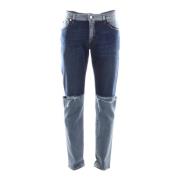 Slim-Fit Bicolor Broken Jeans Dolce & Gabbana , Blue , Heren