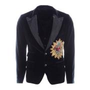 Heren Applicatie Blazer en Vest Dolce & Gabbana , Black , Heren