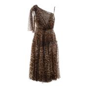 Lange jurk met dierenprint voor vrouwen Dolce & Gabbana , Brown , Dame...