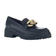 Zwart Goud Mat Gesloten Loafers Gabor , Black , Dames