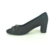 Zwarte suède pump +Gar. 5cm Gabor , Black , Dames