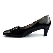 Zwarte Leren Pumps Gabor , Black , Dames