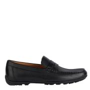 Marineblauwe Suède Lichtgewicht Ademende Loafers Geox , Black , Heren