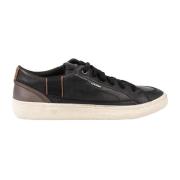 Vetersneakers met ronde neus Geox , Black , Heren