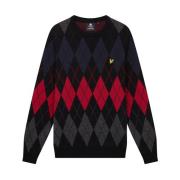 Ronde hals gekweek Lyle & Scott , Black , Heren