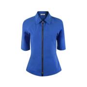 Elektrisch Blauwe Neopreen Rits Top Nina Ricci , Blue , Dames