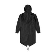 Zwarte Fishtail Regenjas met Asymmetrische Zoom Rains , Black , Heren