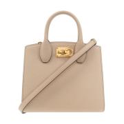 Beige Studio Box Mini Schoudertas Salvatore Ferragamo , Brown , Dames