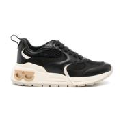 Almond-Toe Leren Sneakers Salvatore Ferragamo , Black , Dames