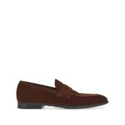 Suede Biscot Bruin Moc Salvatore Ferragamo , Brown , Heren