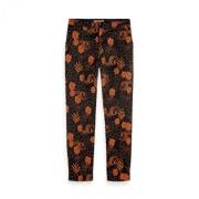 Slim-Fit Bedrukte Broek Scotch & Soda , Black , Dames