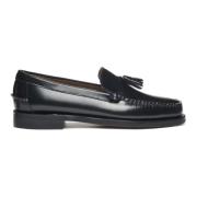 Zwarte leren mocassin met kwastjes Sebago , Black , Heren