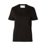 T-shirts Selected Femme , Black , Dames