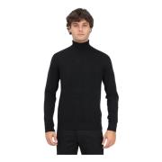 Zwarte trui met geribbelde zoom Selected Homme , Black , Heren