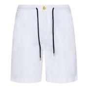 Witte Casual Shorts met Elastische Tailleband Vilebrequin , White , He...