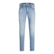Slim-Fit Jeans met Unieke Stofdetails Jack & Jones , Blue , Heren