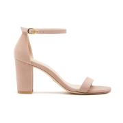 Bijna naakte blokhak sandalen Stuart Weitzman , Beige , Dames