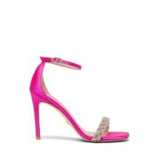 Kristalversierde hoge hak sandaal Stuart Weitzman , Pink , Dames