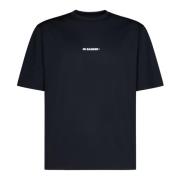 Zwarte Ribgebreide T-shirts en Polos Jil Sander , Black , Heren