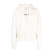 Witte Logo-Print Katoenen Hoodie Jil Sander , White , Heren