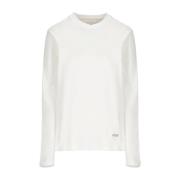 Witte Katoenen T-shirt met Lange Mouwen Jil Sander , White , Dames