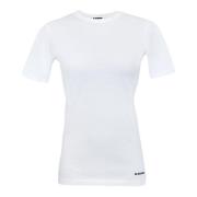 Wit Dames T-shirt, Stijlvol en eenvoudig Jil Sander , White , Dames