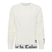 De Riva Jacquard Pullover Carlo Colucci , White , Heren