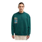 Oversized Sweatshirt voor casual stijl Carlo Colucci , Green , Heren