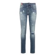 Vernietigde jeans met zijpiping Cecco Carlo Colucci , Blue , Heren