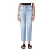Hoge Taille Cropped Jeans Closed , Blue , Dames