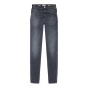 Skinny Pusher Jeans Hoge Taille X-Pocket Closed , Gray , Dames