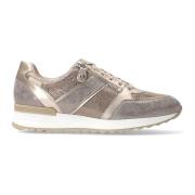 Dames donkerbruine leren sneaker Mephisto , Beige , Dames