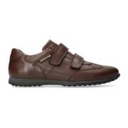 Bruine Leren Klittenbandschoenen voor Heren Mephisto , Brown , Heren