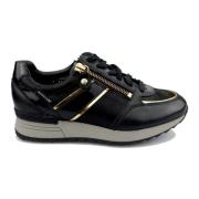 Zwarte Material Mix Sneaker voor vrouwen Mephisto , Black , Dames