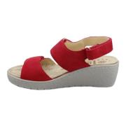 Charmante Faux-Stone Damessandaal Mephisto , Red , Dames